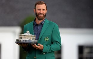 Dustin Johnson with The Masters Trophy Image: The Ringer