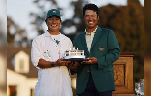 Shota Hayafuji and Hideki Matsuyama after the win