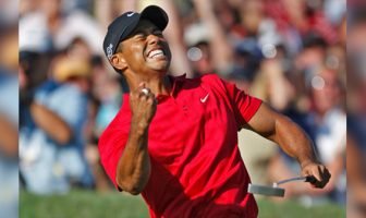 Tiger Woods after winning the 2008 U.S. Open