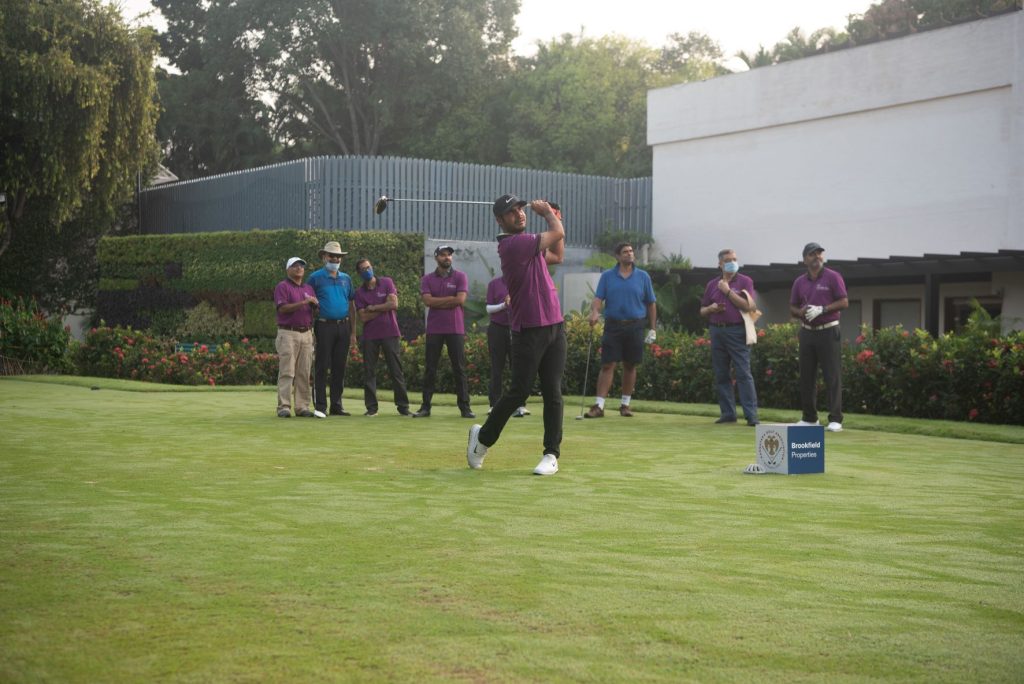 Shubhankar Sharma tees up at the Purple Cup