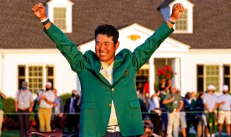 Hideki Matsuyama after his historic win at the Masters